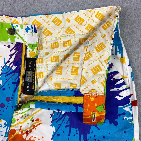 Loudmouth Golf Shorts Mens 36 Paint Splatter All Over Print - Picture 2 of 9